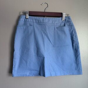 Esprit Light blue with subtle checkered pattern Mini Skirt Size 7/8 Y2K Retro